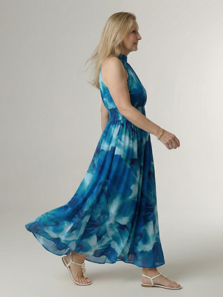 Sylin™ | Gathered Halter Midi Dress