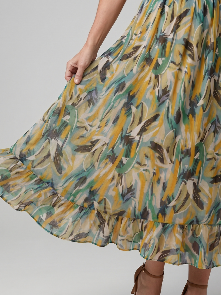 Quill™ | Spaghetti Strap Abstract Print Midi Dress