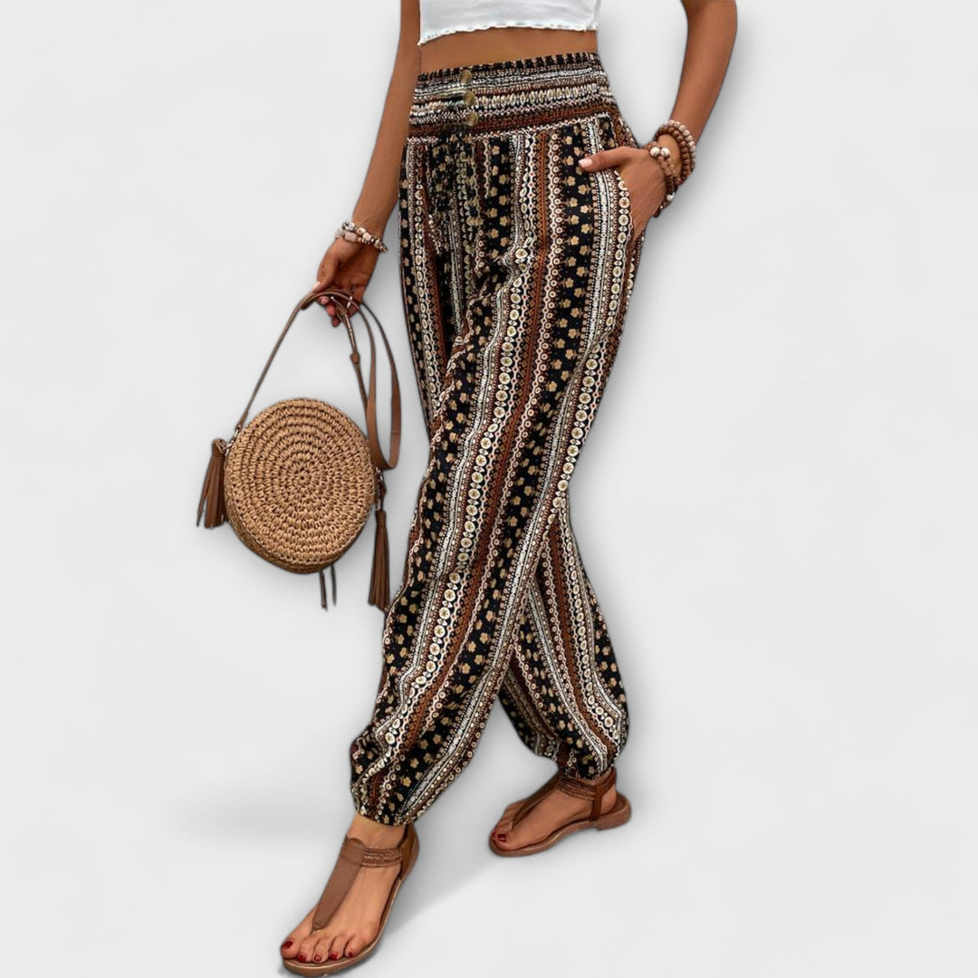 Hester™ | Pants with Ethnic Graphic