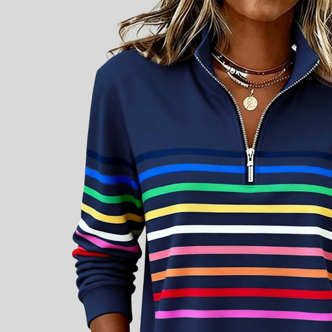 Annabelle™ | Striped Quarter-Zip Sweatshirt