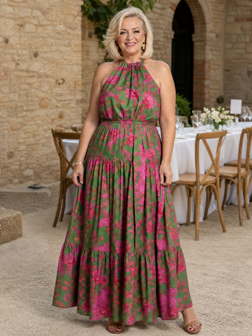 Rowen™ | Draped Halter Midi Dress