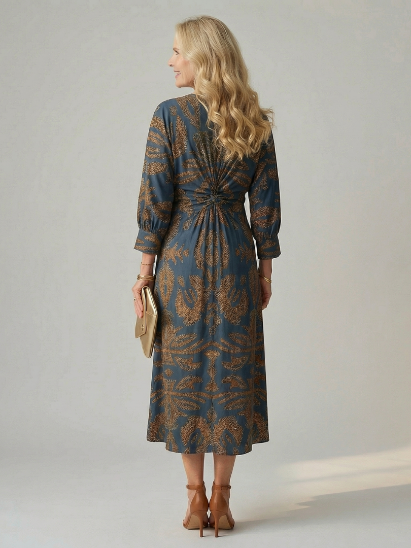 Lune™ | Natural Wrap Midi Dress
