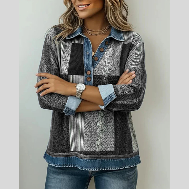 Hattie™ | Patchwork Collared Pullover