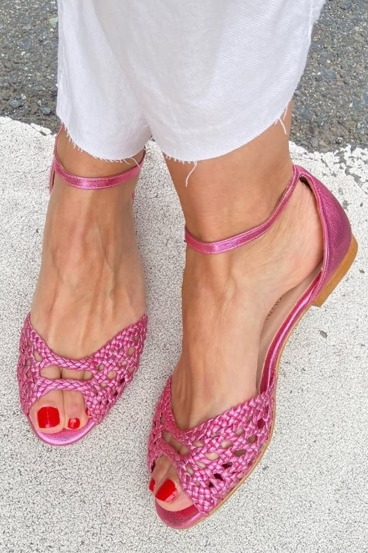 Paulette™ | Woven Gold Sandals