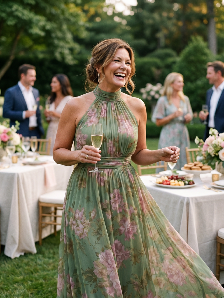 Mirelle™ | Gathered Halter Midi Dress