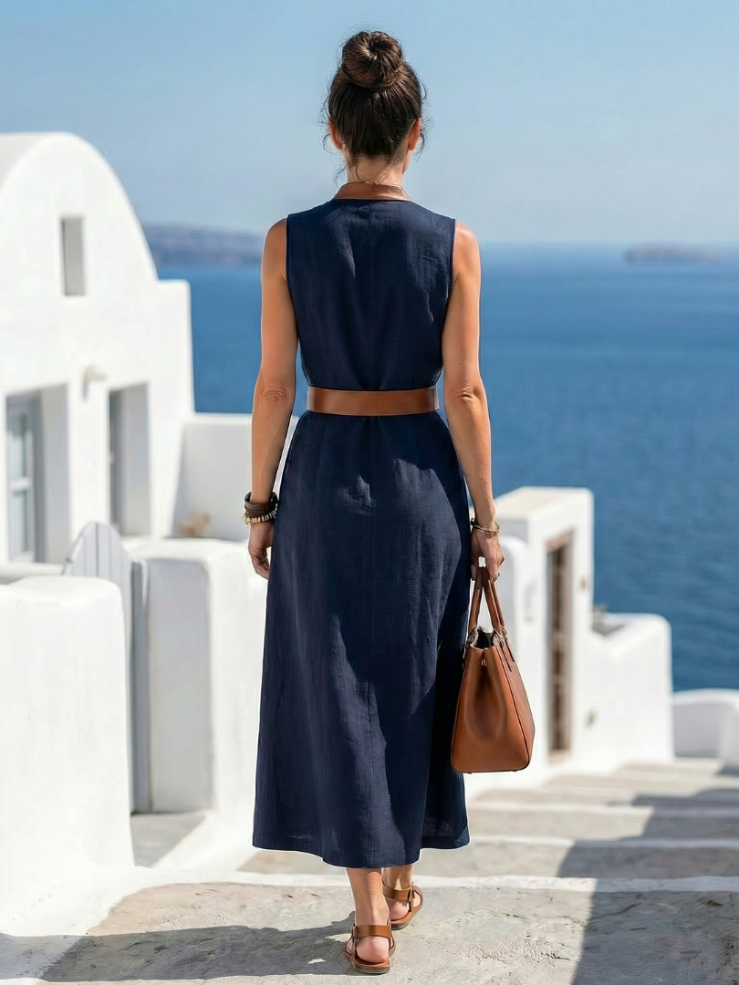 Myra™ | Contrast Line Midi Dress