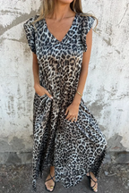 Full Size V-Neck Cap Sleeve Wide Leg Jumpsuit Plus Size