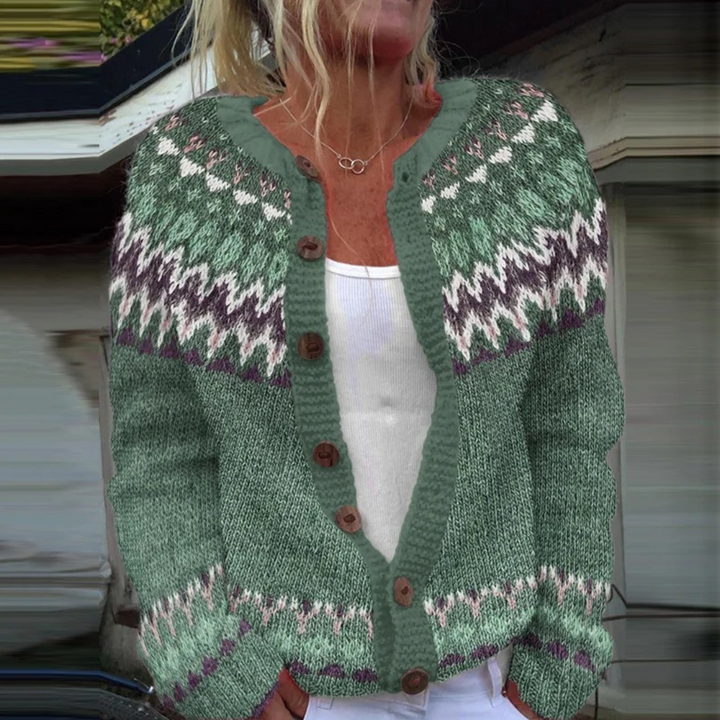 Lila™ | Fair Isle Knit Cardigan