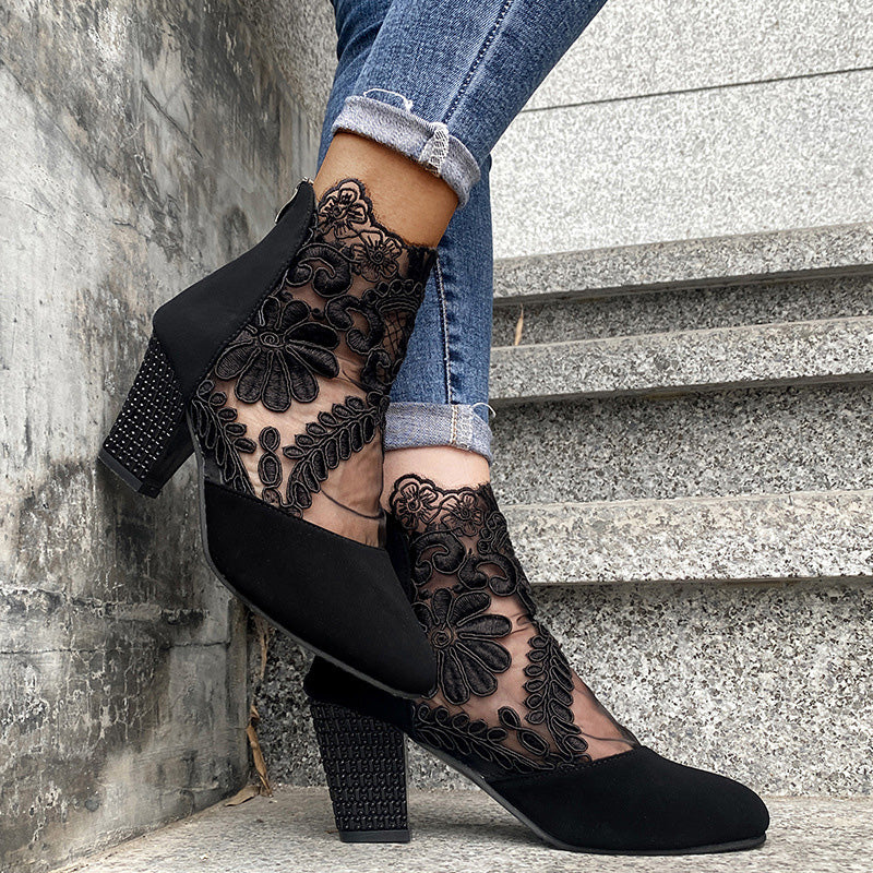 Jolie™ | Chic Lace Heeled Boots