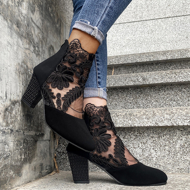 Jolie™ | Chic Lace Heeled Boots