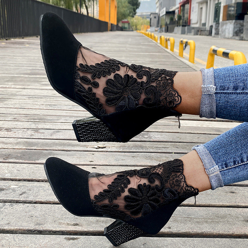 Jolie™ | Chic Lace Heeled Boots