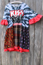 KISS Print Patchwork Short-Sleeve Dress