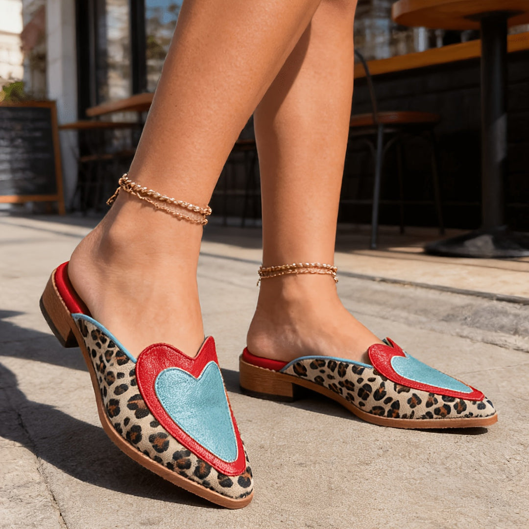 Perlia™ | Backless Mules with Leopard Print