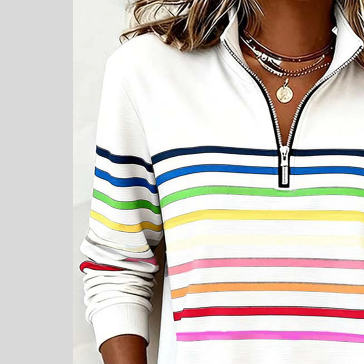 Annabelle™ | Striped Quarter-Zip Sweatshirt