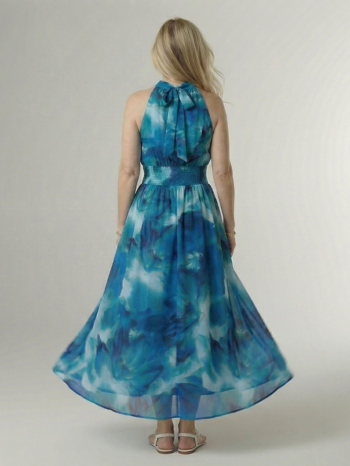 Sylin™ | Gathered Halter Midi Dress