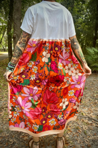 I Love My Gf Printed Patchwork Dress