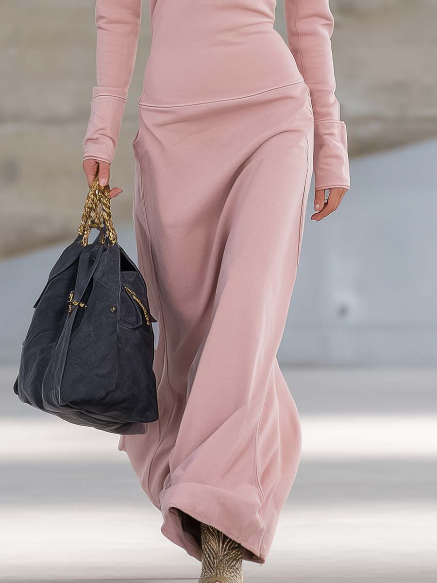 Zip-Front Sporty Maxi Dress