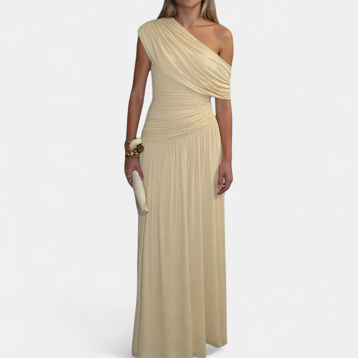 Roxanne Asymmetric Pleated Dress