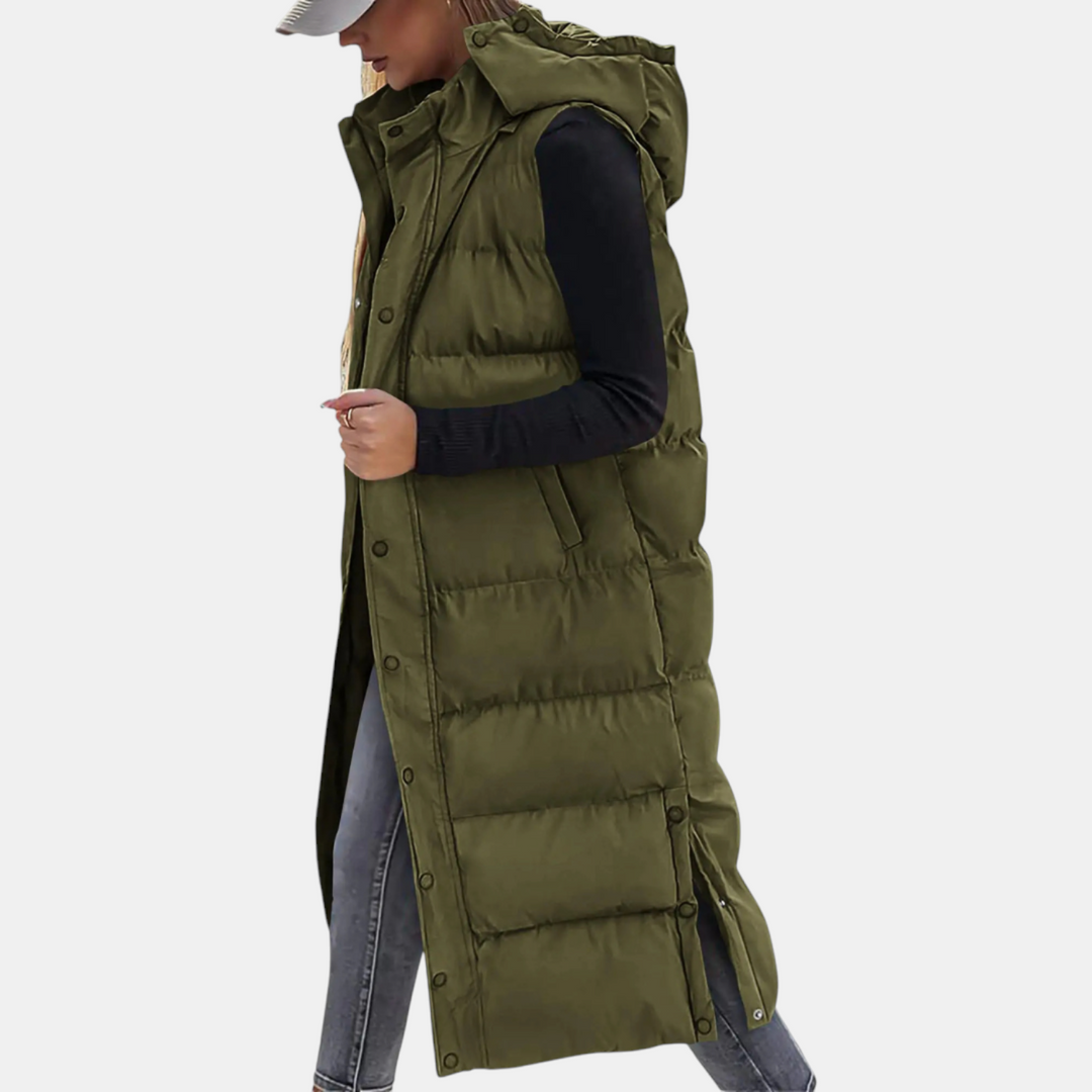 Hooded Maxi Puffer Vest