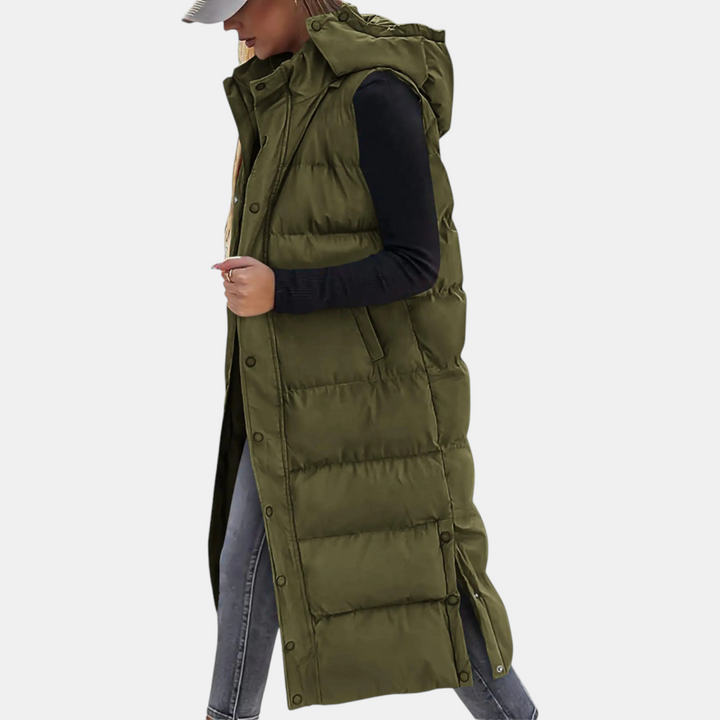 Hooded Maxi Puffer Vest