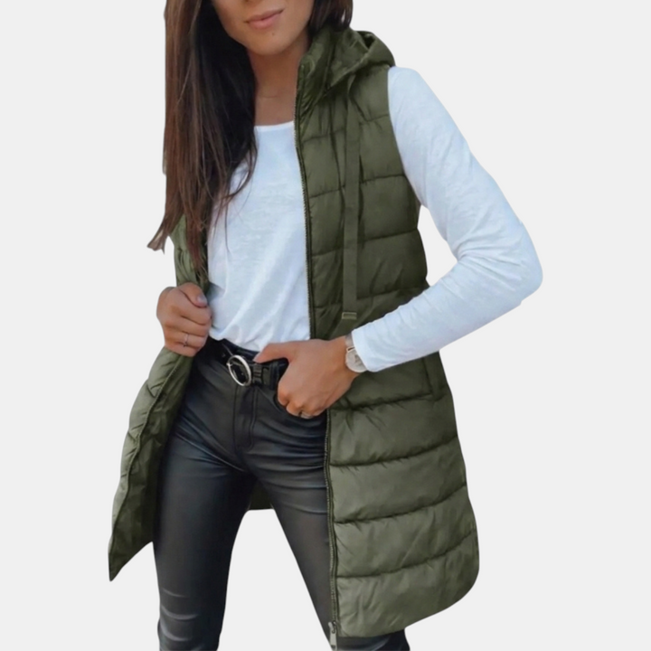 Longline Hooded Puffer Vest