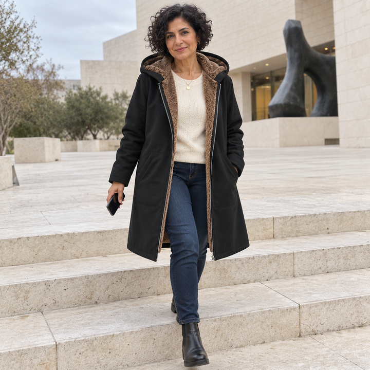 Beatrice™ Sherpa-Lined Hooded Coat