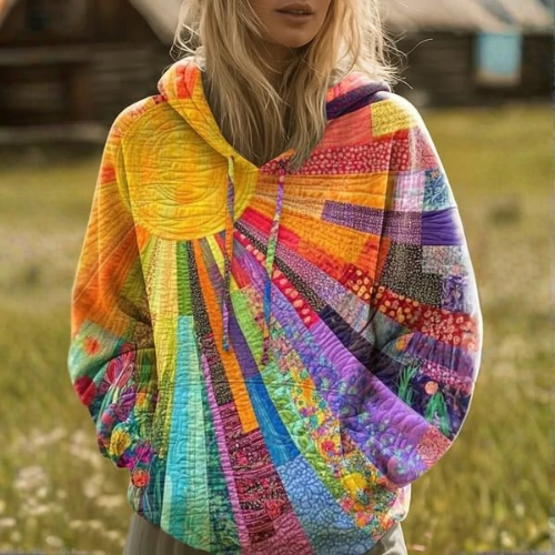 Saffron™ Patchwork Sunburst Hoodie