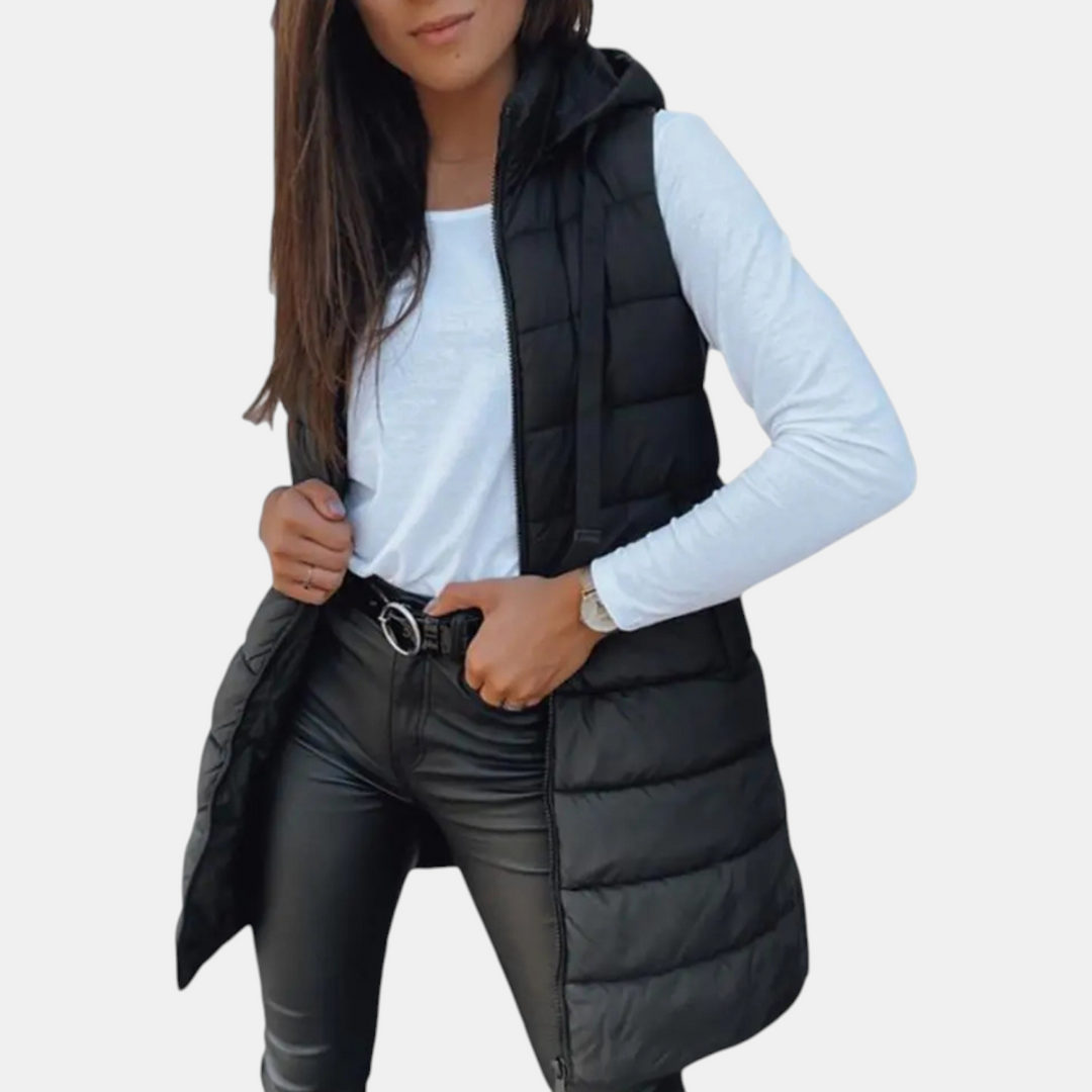 Longline Hooded Puffer Vest