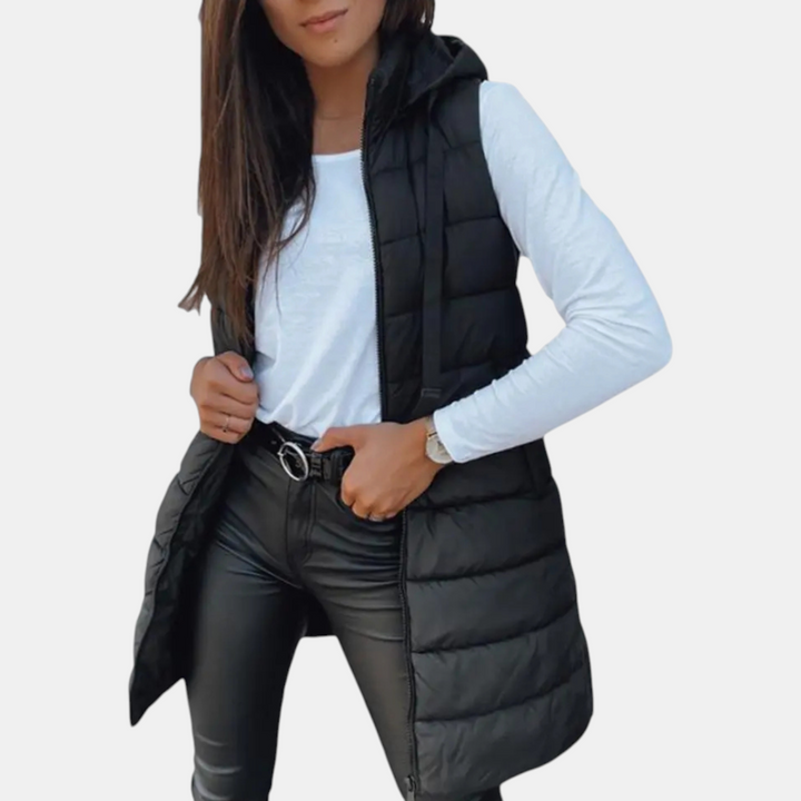 Longline Hooded Puffer Vest