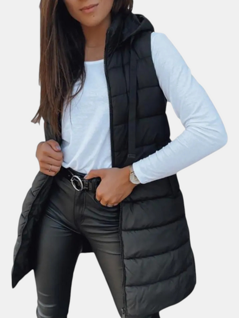 Longline Hooded Puffer Vest