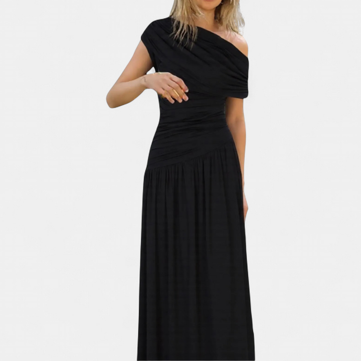 Roxanne Asymmetric Pleated Dress