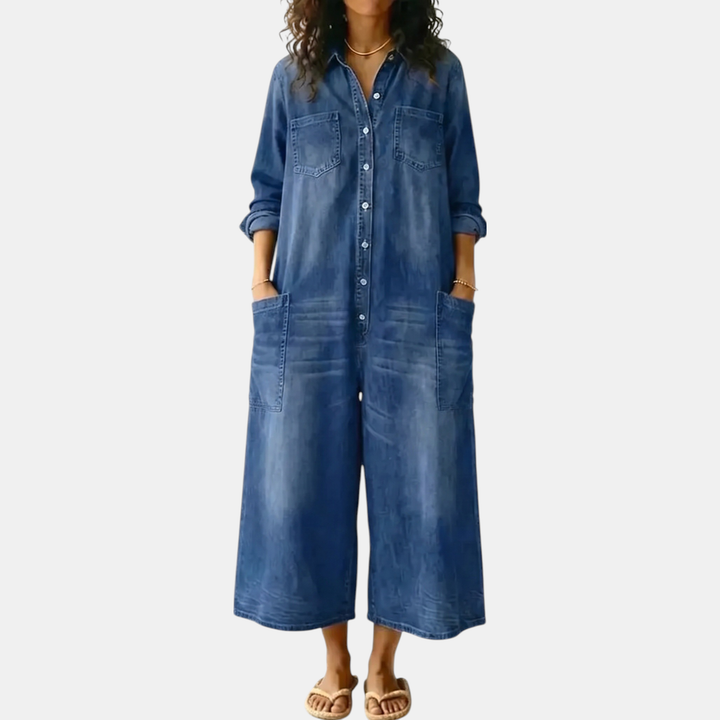 Frankie™ Wide-Leg Denim Jumpsuit