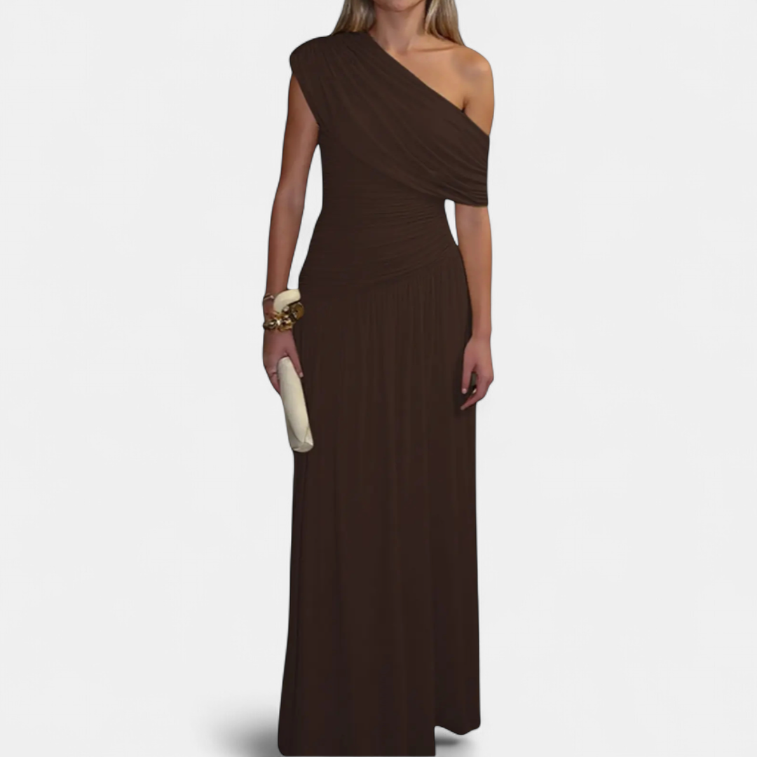 Roxanne Asymmetric Pleated Dress