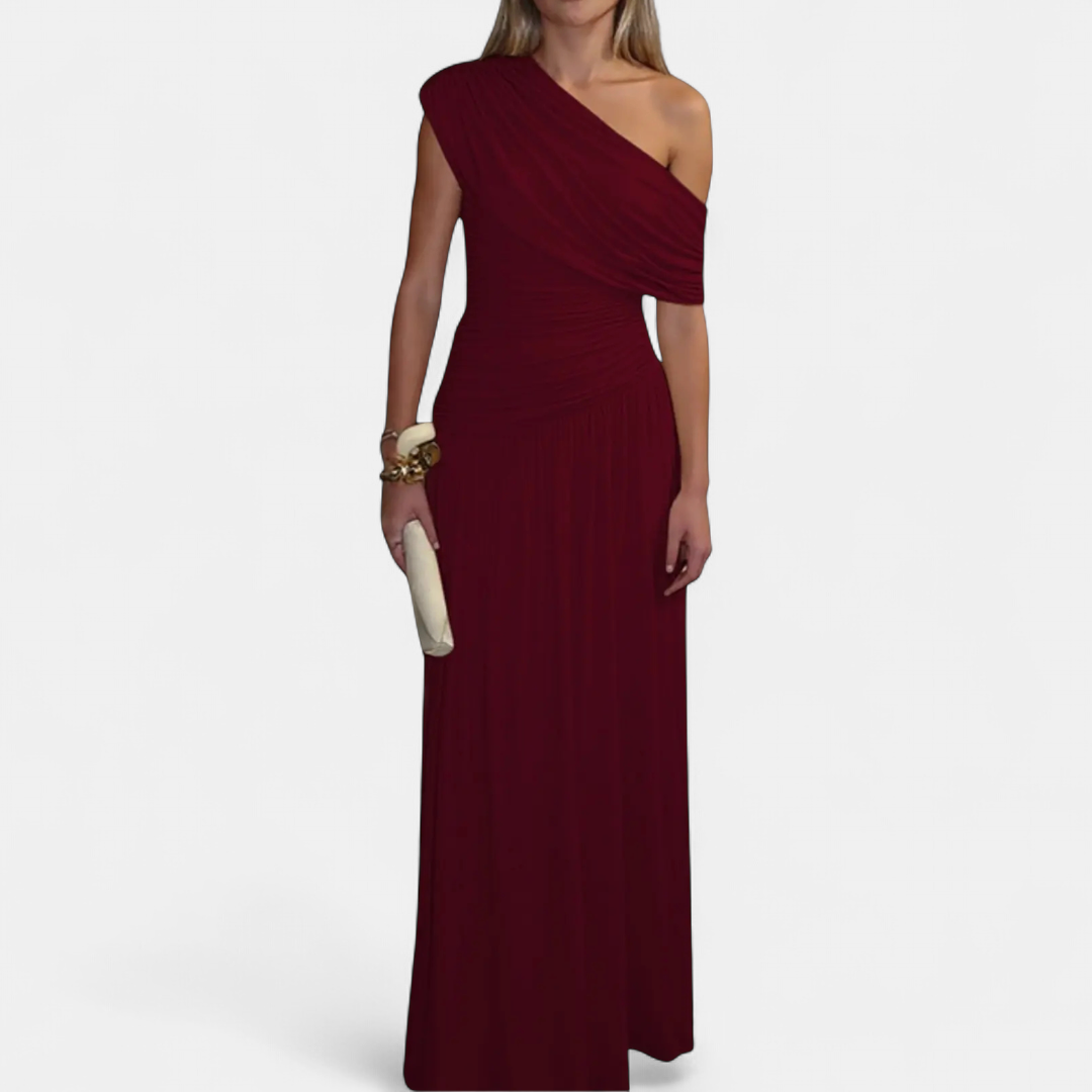Roxanne Asymmetric Pleated Dress