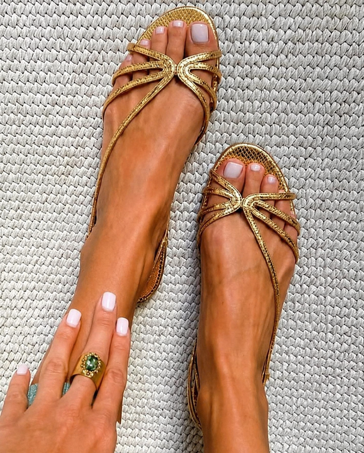 Ginevra™ | Golden Sandals Summer Elegance