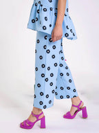 Classic Daisy Flower Top Wide Leg Pocket Pants Set
