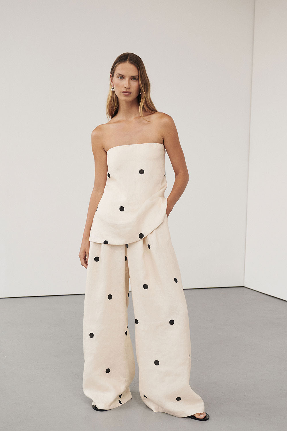 Aurelia Polka Charm Two-Piece Pants Set