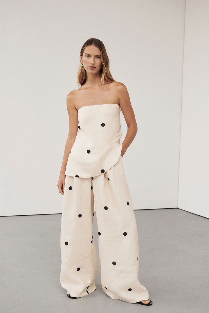 Aurelia Polka Charm Two-Piece Pants Set