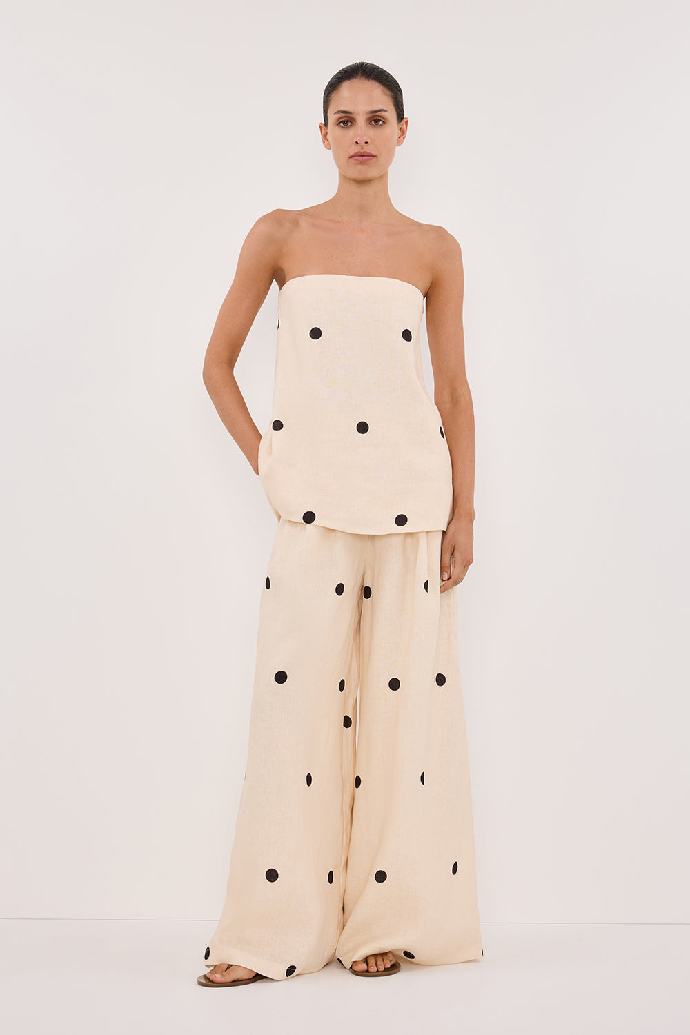 Aurelia Polka Charm Two-Piece Pants Set
