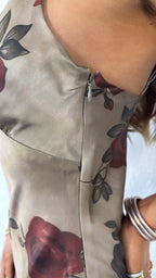 Rosebud Midi Dress, Olive/Taupe
