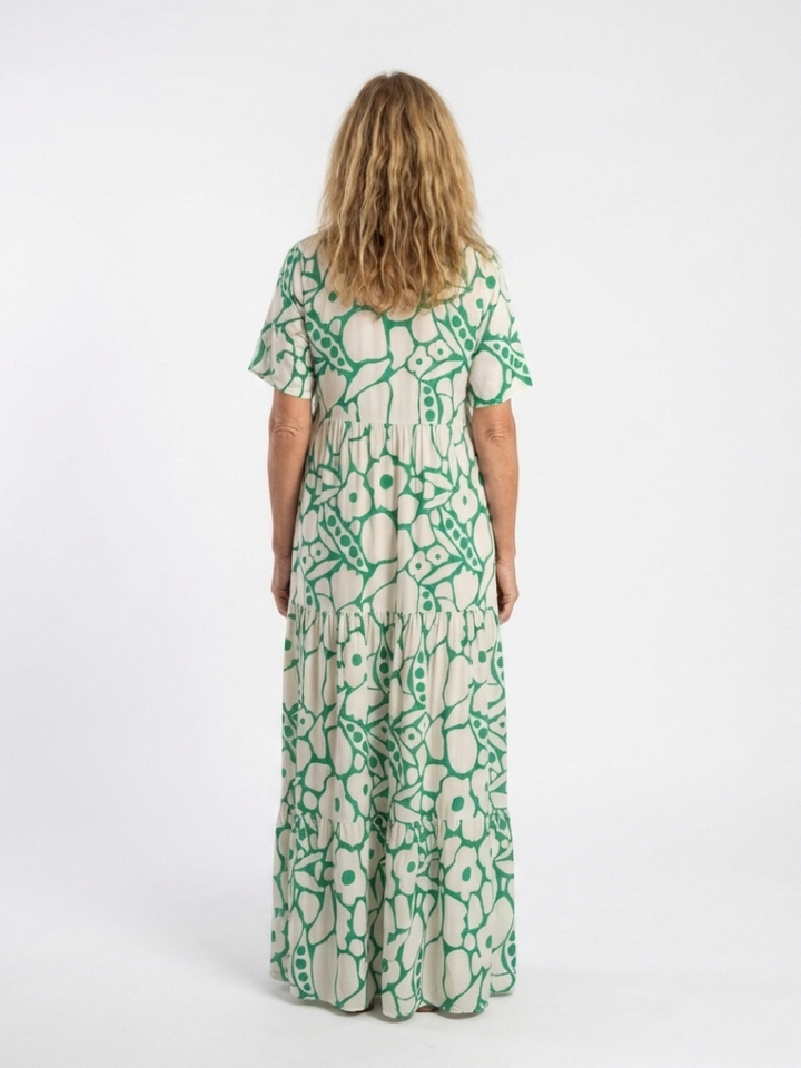 Zuleika™ | Short Sleeve V Neck Floral Midi Dress