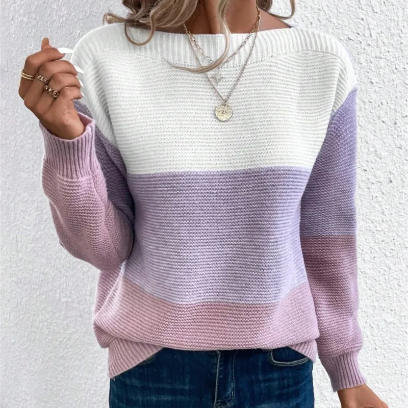 Nancy™ Knitted Patchwork Sweater