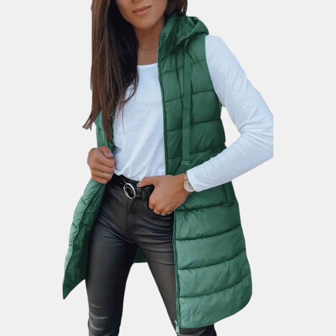 Longline Hooded Puffer Vest