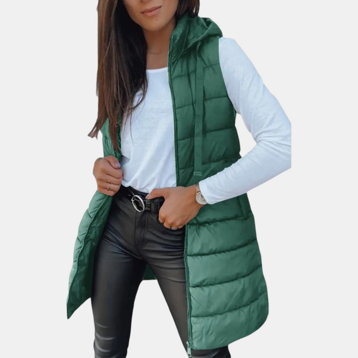 Longline Hooded Puffer Vest