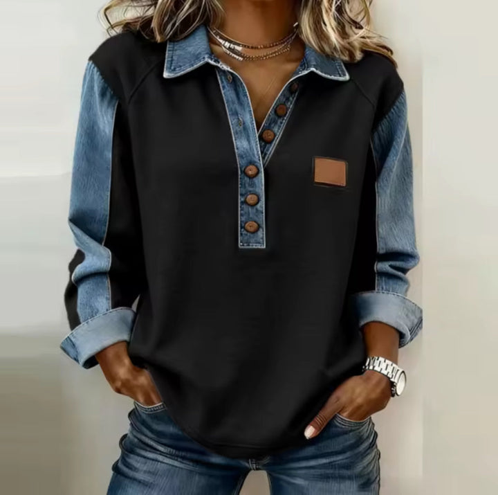 Elspeth™ | Two-Tone Collared Pullover