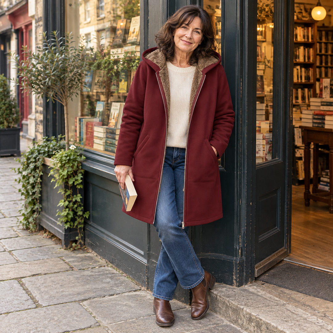 Beatrice™ Sherpa-Lined Hooded Coat