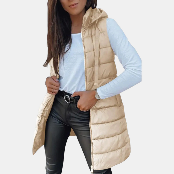 Longline Hooded Puffer Vest