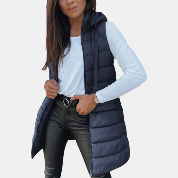 Longline Hooded Puffer Vest