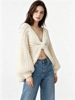 Wanda™ Bow-Front Knit Sweater