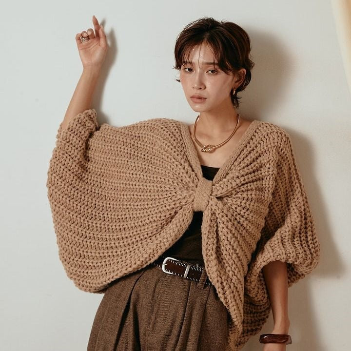 Winnifred™ Batwing Cape Knit Top